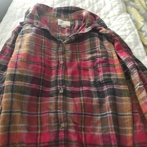 American Eagle Red Boyfriend Fit Flannel